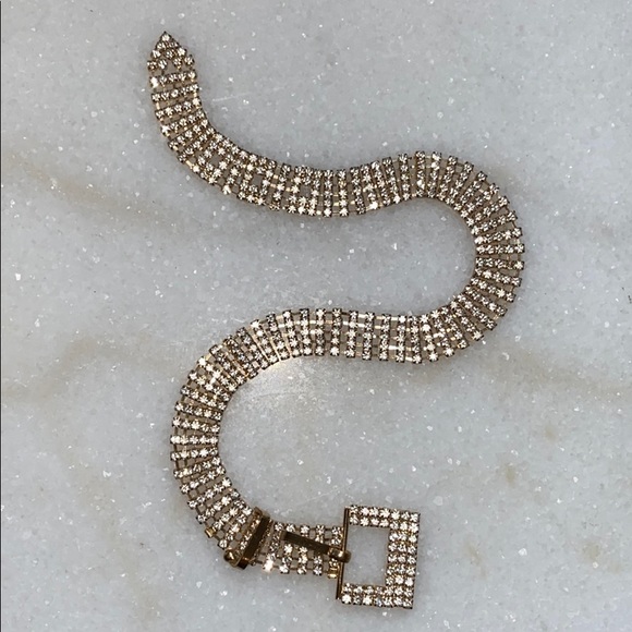 Diamond rhinestone and Gold Belt Choker - Picture 2 of 3